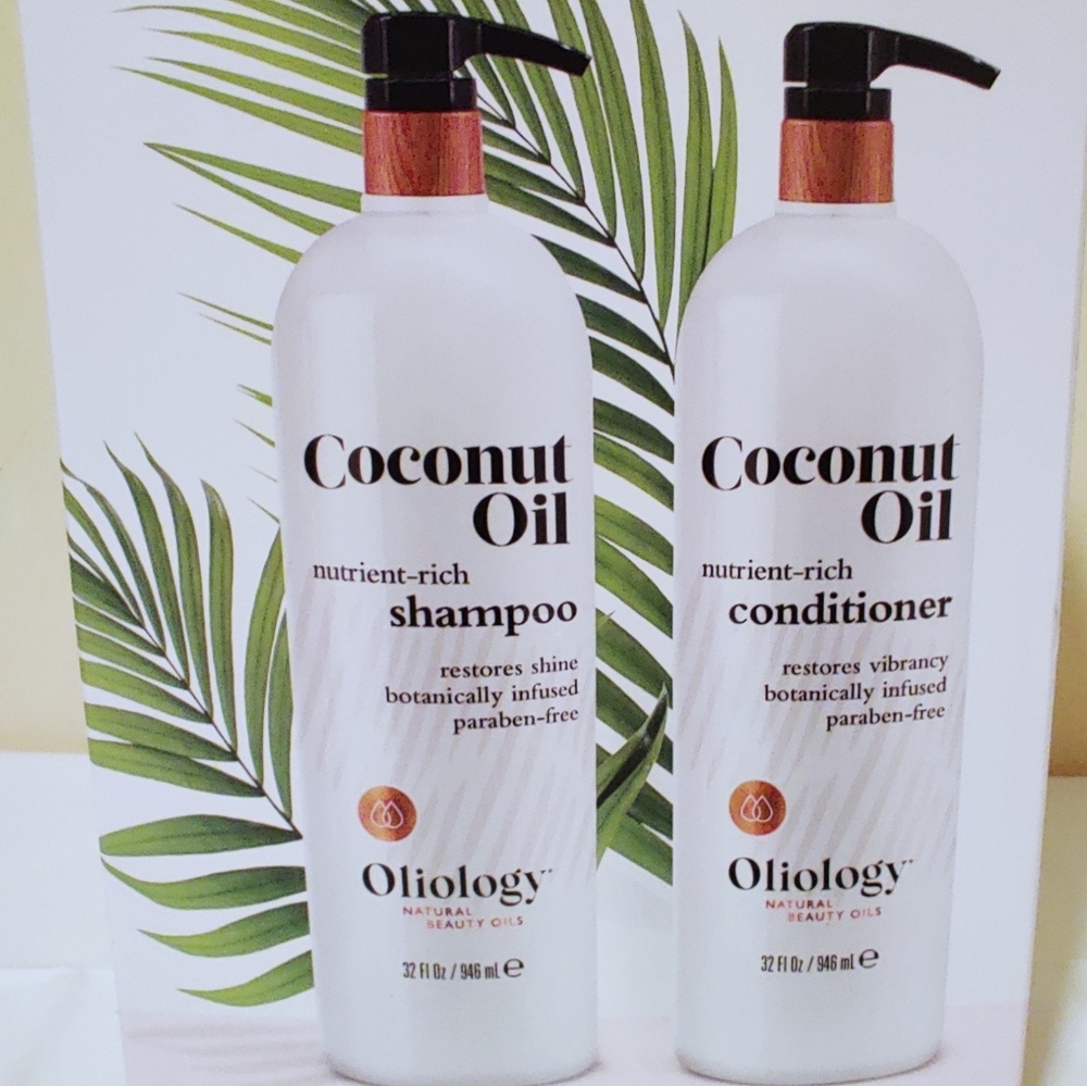 Oliology Nutrient-Rich Coconut Oil Hydrating Shampoo & Conditioner 32oz Duo Pack